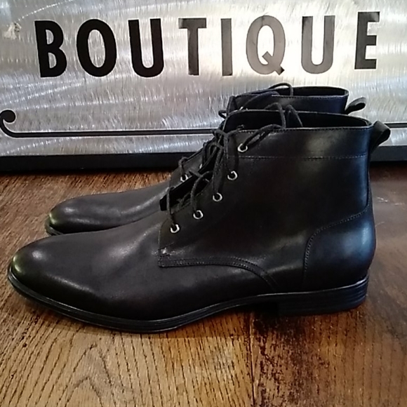 Franklin & Freeman Black Leather Boots Size 11.5 - Picture 2 of 9